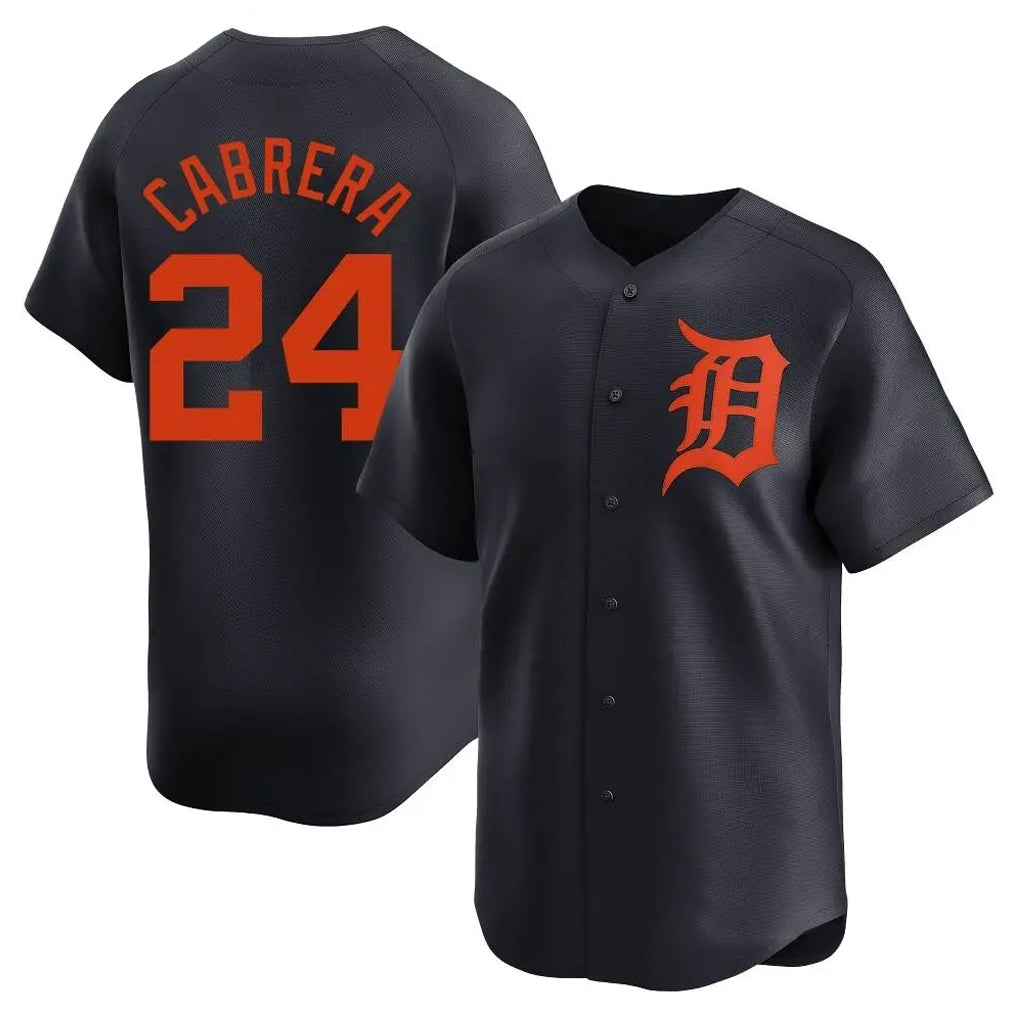 Punc D.Tigers #24 Miguel Cabrera Player Navy Home Limited Stitched Jerseys