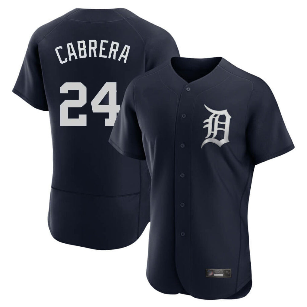 Punc D.Tigers #24 Miguel Cabrera Player Navy Limited Elite Home Stitched Jerseys