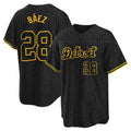 Punc D.Tigers #28 Javier B¨¢ez Player Black Snake Skin City Home Game Stitched Jerseys