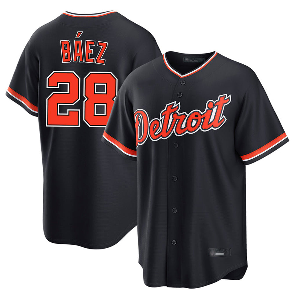 Punc D.Tigers #28 Javier B¨¢ez Player Navy Home Game Stitched Jerseys