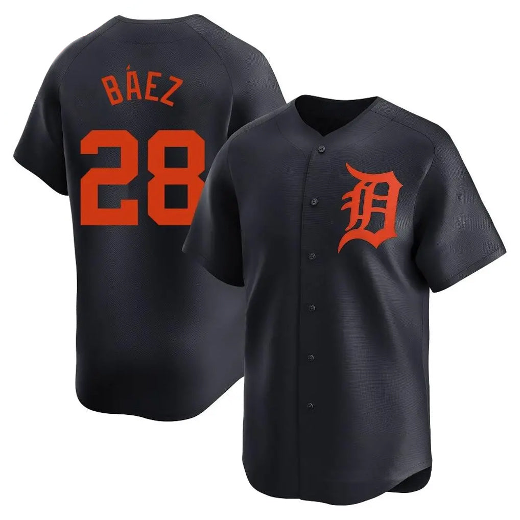 Punc D.Tigers #28 Javier B¨¢ez Player Navy Home Limited Stitched Jerseys