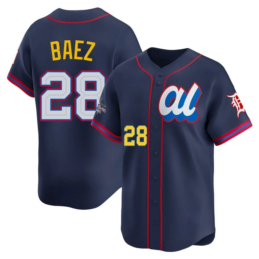 Punc D.Tigers #28 Javier B¨¢ez Player Navy Limited American League All-Star Edition Stitched Jerseys