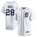 Punc D.Tigers #28 Javier B¨¢ez Player White Home Limited Stitched Jerseys