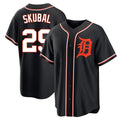 Punc D.Tigers #29 Tarik Skubal Player Black Fashion Out Home Game Stitched Jerseys