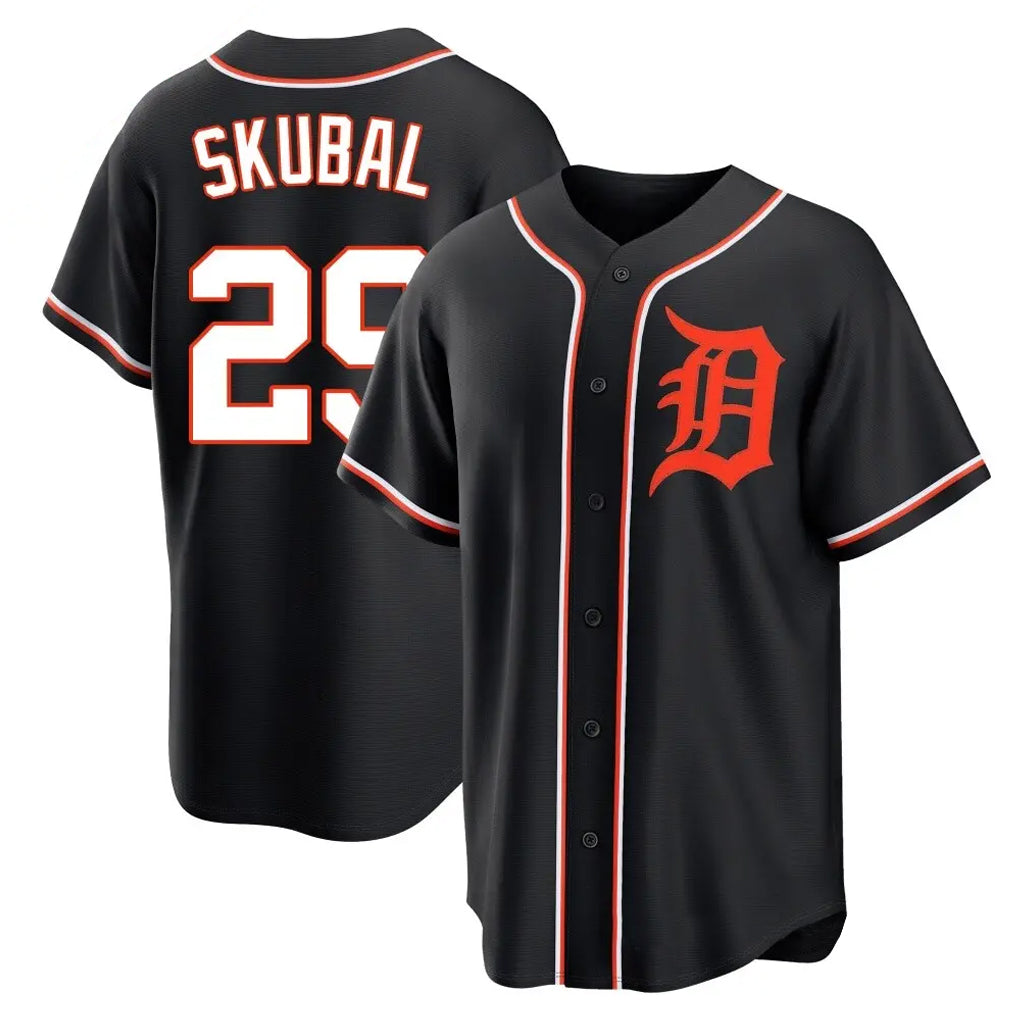Punc D.Tigers #29 Tarik Skubal Player Black Fashion Out Home Game Stitched Jerseys