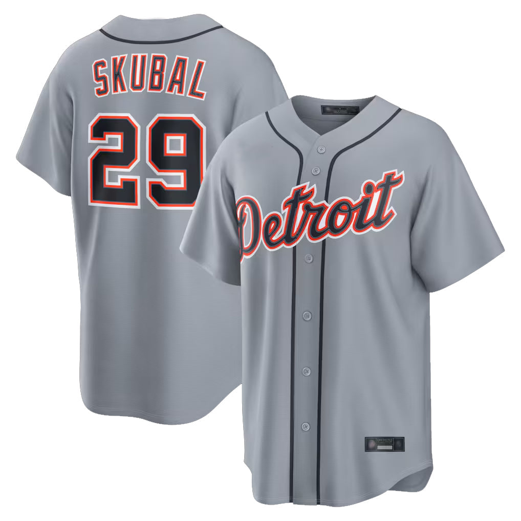 Punc D.Tigers #29 Tarik Skubal Player Gray Home Game Stitched Jerseys