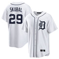 Punc D.Tigers #29 Tarik Skubal Player White Home Game Stitched Jerseys