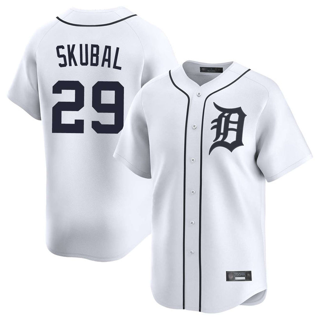 Punc D.Tigers #29 Tarik Skubal Player White Home Limited Stitched Jerseys