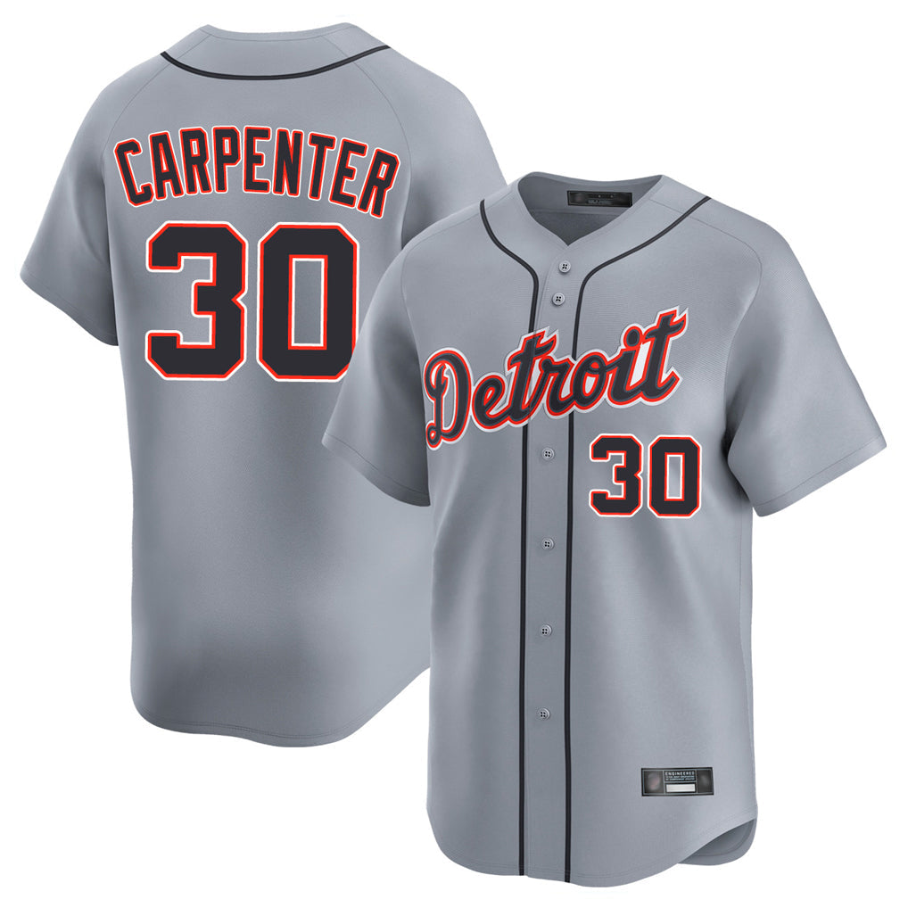 Punc D.Tigers #30 Kerry Carpenter Player Gray Home Limited Stitched Jerseys