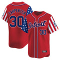 Punc D.Tigers #30 Kerry Carpenter Player Red Independence Day Vapor Premier Limited Stitched Jerseys