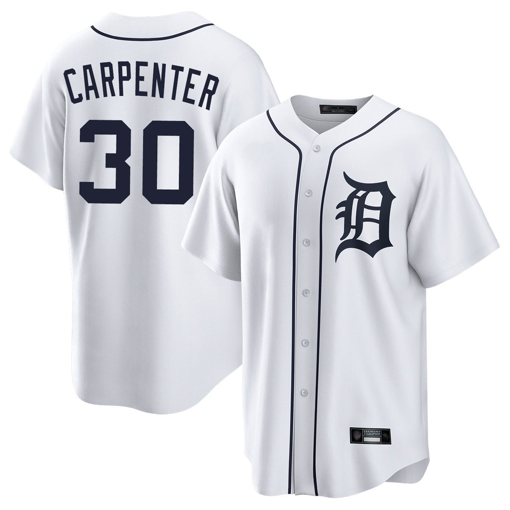 Punc D.Tigers #30 Kerry Carpenter Player White Home Game Stitched Jerseys