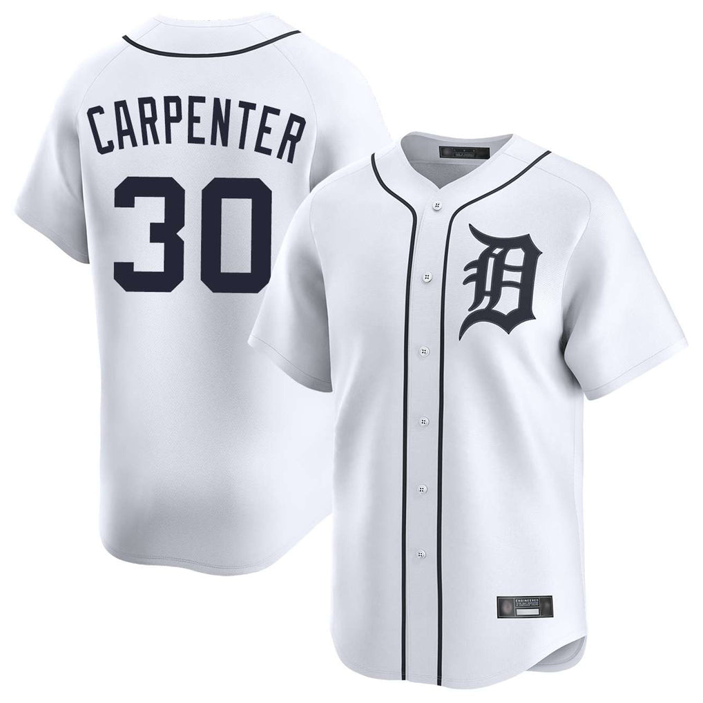 Punc D.Tigers #30 Kerry Carpenter Player White Home Limited Stitched Jerseys