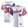 Punc D.Tigers #30 Kerry Carpenter Player White Independence Day Vapor Premier Limited Stitched Jerseys
