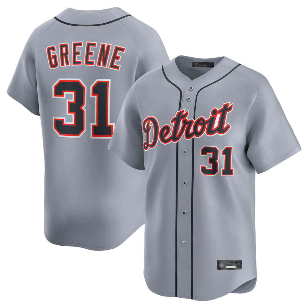 Punc D.Tigers #31 Riley Greene Player Gray Home Limited Stitched Jerseys