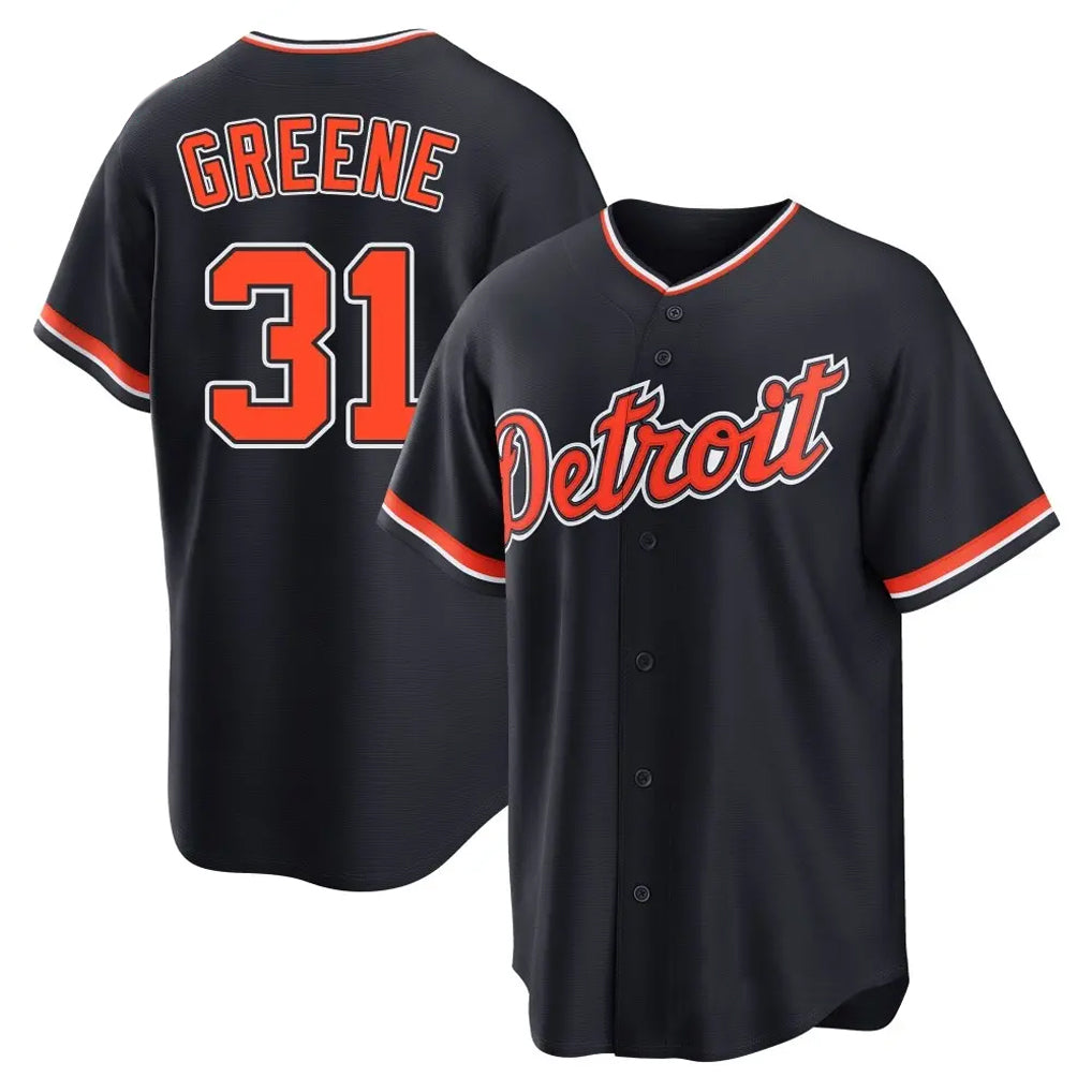 Punc D.Tigers #31 Riley Greene Player Navy Home Game Stitched Jerseys