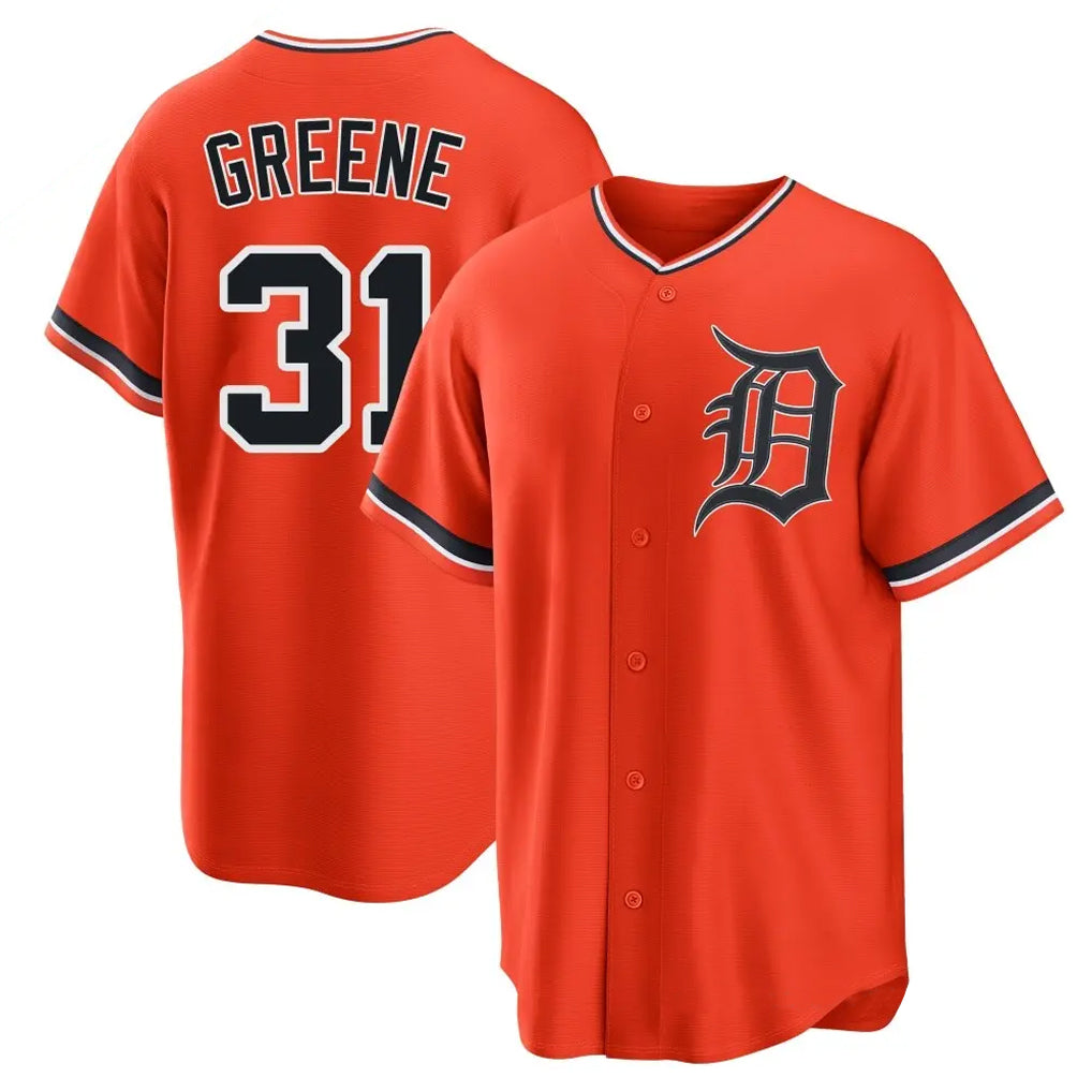 Punc D.Tigers #31 Riley Greene Player Orange Home Game Stitched Jerseys