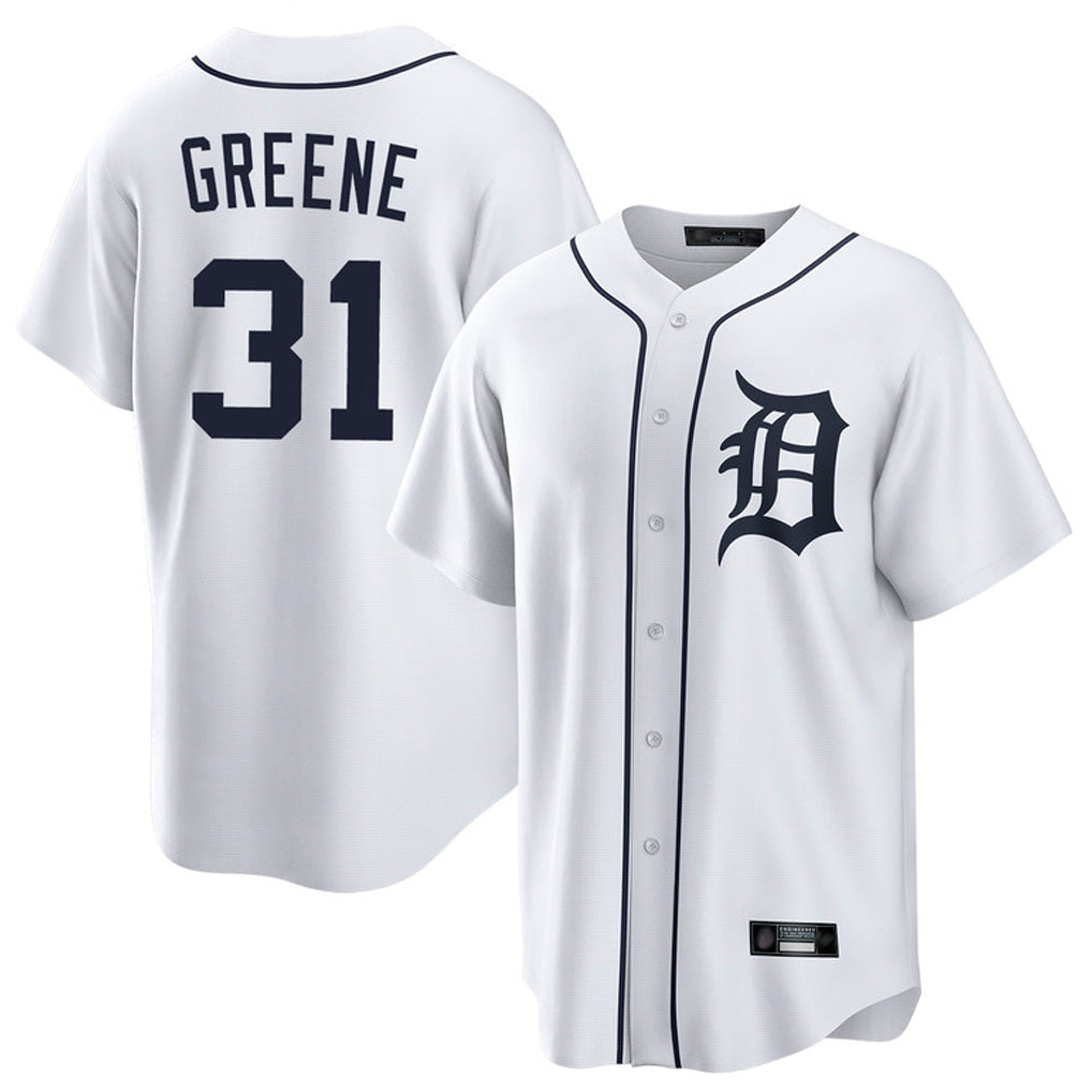 Punc D.Tigers #31 Riley Greene Player White Home Game Stitched Jerseys