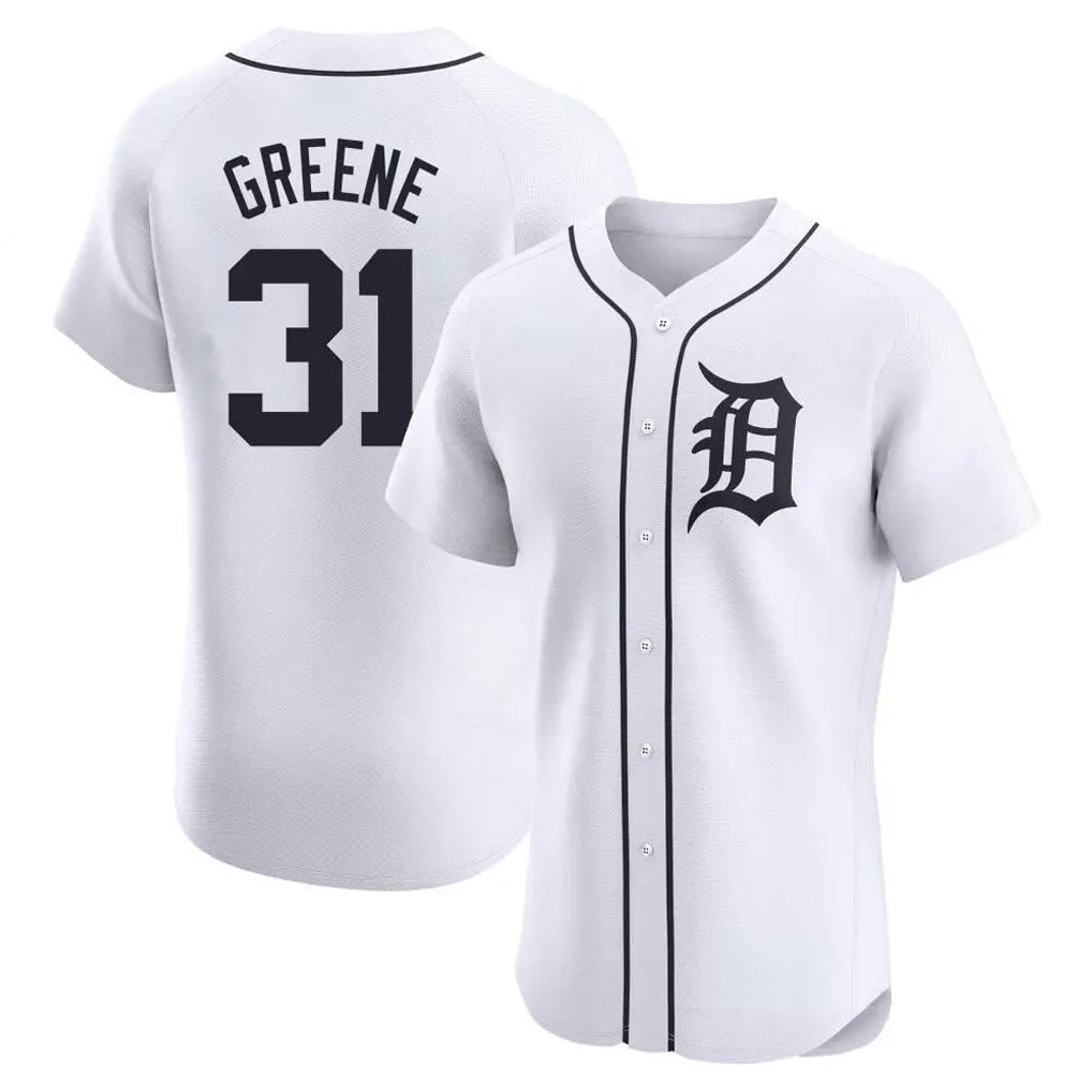 Punc D.Tigers #31 Riley Greene Player White Limited Elite Home Stitched Jerseys