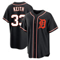 Punc D.Tigers #33 Colt Keith Player Black Fashion Out Home Game Stitched Jerseys