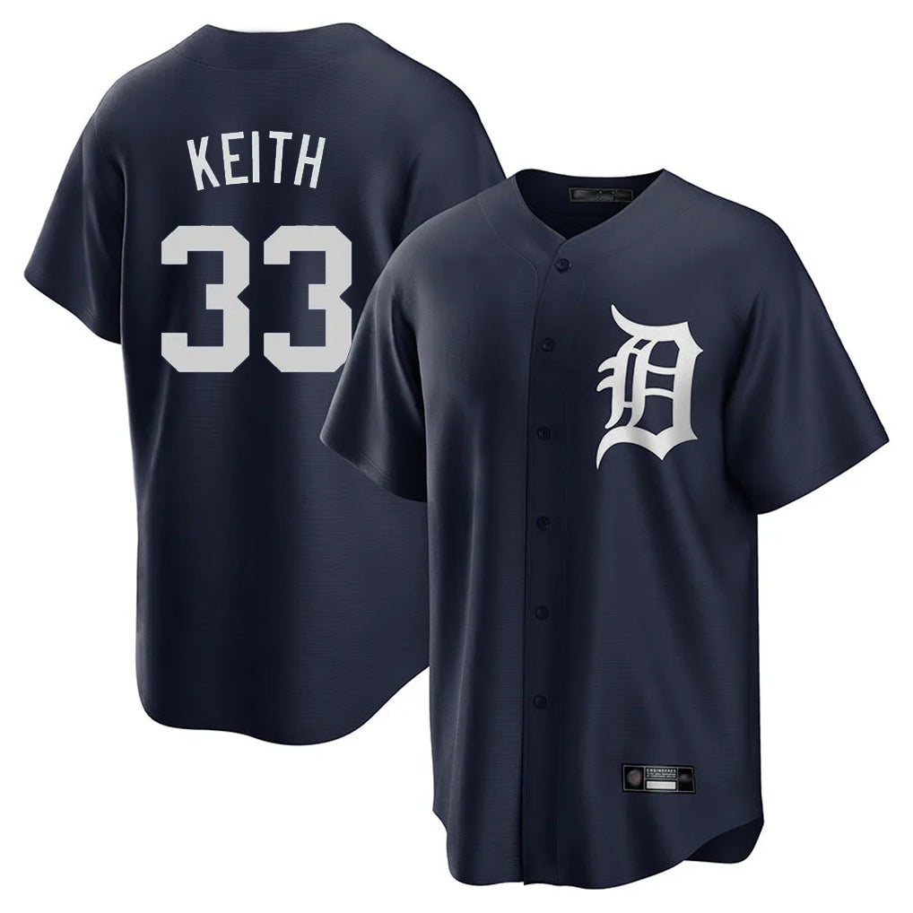 Punc D.Tigers #33 Colt Keith Player Navy Game Home Stitched Jerseys