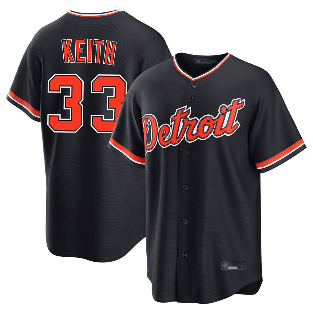 Punc D.Tigers #33 Colt Keith Player Navy Home Game Stitched Jerseys