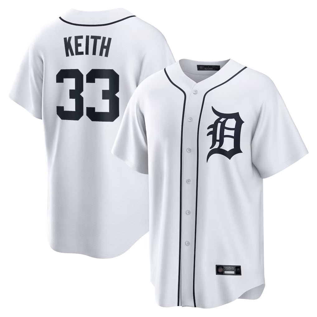 Punc D.Tigers #33 Colt Keith Player White Home Game Stitched Jerseys