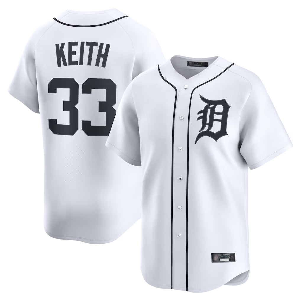 Punc D.Tigers #33 Colt Keith Player White Home Limited Stitched Jerseys