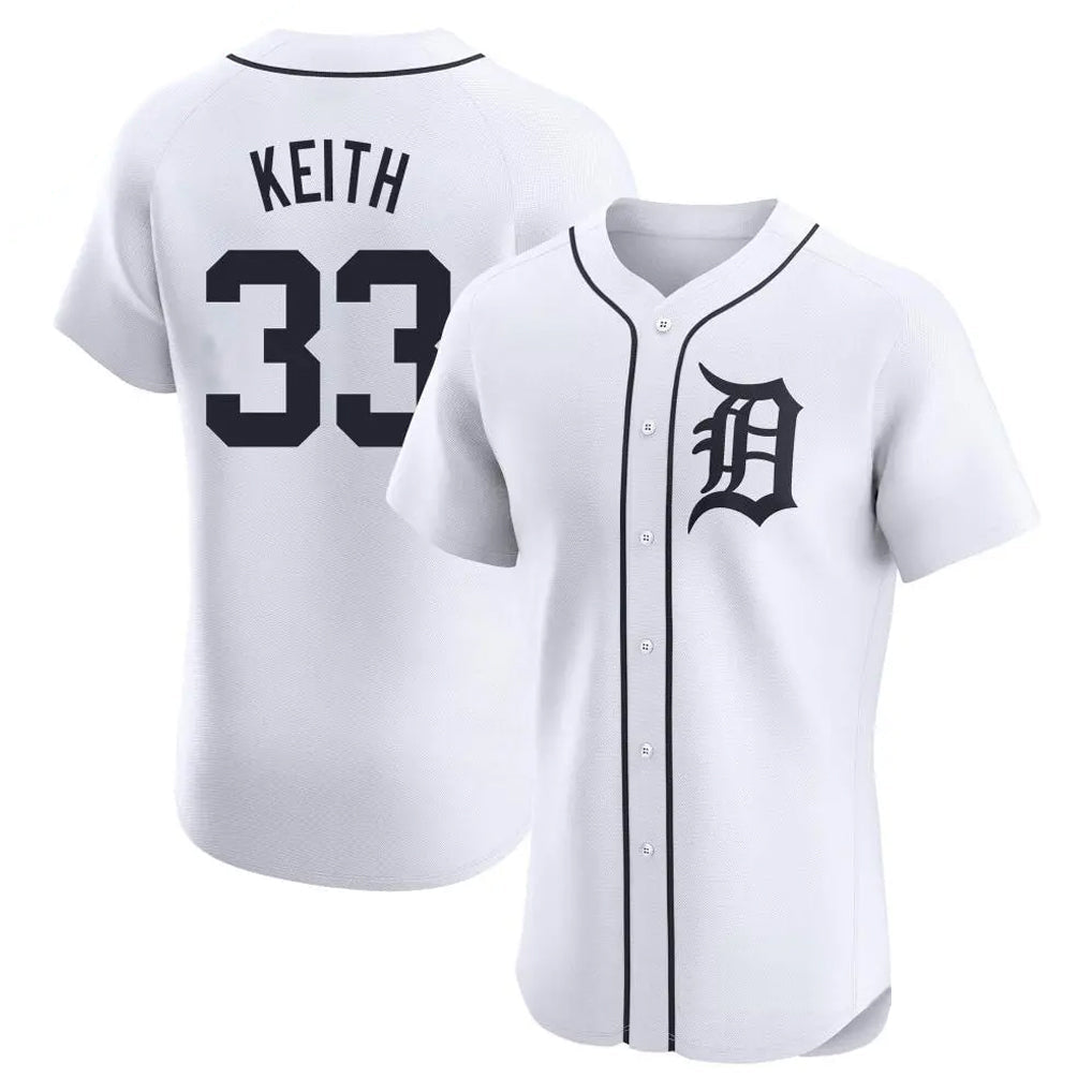 Punc D.Tigers #33 Colt Keith Player White Limited Elite Home Stitched Jerseys