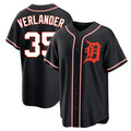 Punc D.Tigers #35 Justin Verlander Player Black Fashion Out Home Game Stitched Jerseys
