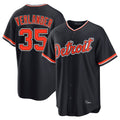 Punc D.Tigers #35 Justin Verlander Player Navy Home Game Stitched Jerseys