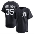 Punc D.Tigers #35 Justin Verlander Player Navy Home Limited Game Stitched Jerseys