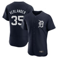 Punc D.Tigers #35 Justin Verlander Player Navy Limited Elite Home Stitched Jerseys