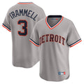 Punc D.Tigers #3 Alan Trammell Player Gray Cooperstown T-shirt Home Game Stitched Jerseys