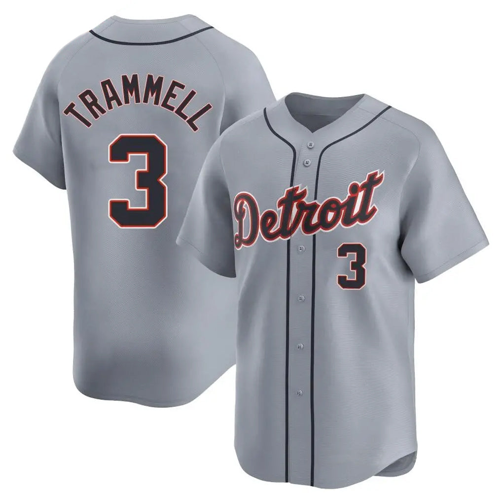Punc D.Tigers #3 Alan Trammell Player Gray Home Limited Stitched Jerseys