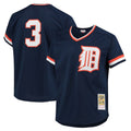 Punc D.Tigers #3 Alan Trammell Player Mitchell & Ness Navy 1984 Mesh Batting Practice  T-shirt Stitched Jerseys