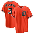Punc D.Tigers #3 Alan Trammell Player Orange Home Game Stitched Jerseys