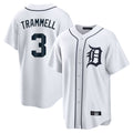 Punc D.Tigers #3 Alan Trammell Player White Home Game Stitched Jerseys