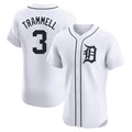 Punc D.Tigers #3 Alan Trammell Player White Limited Elite Home Stitched Jerseys