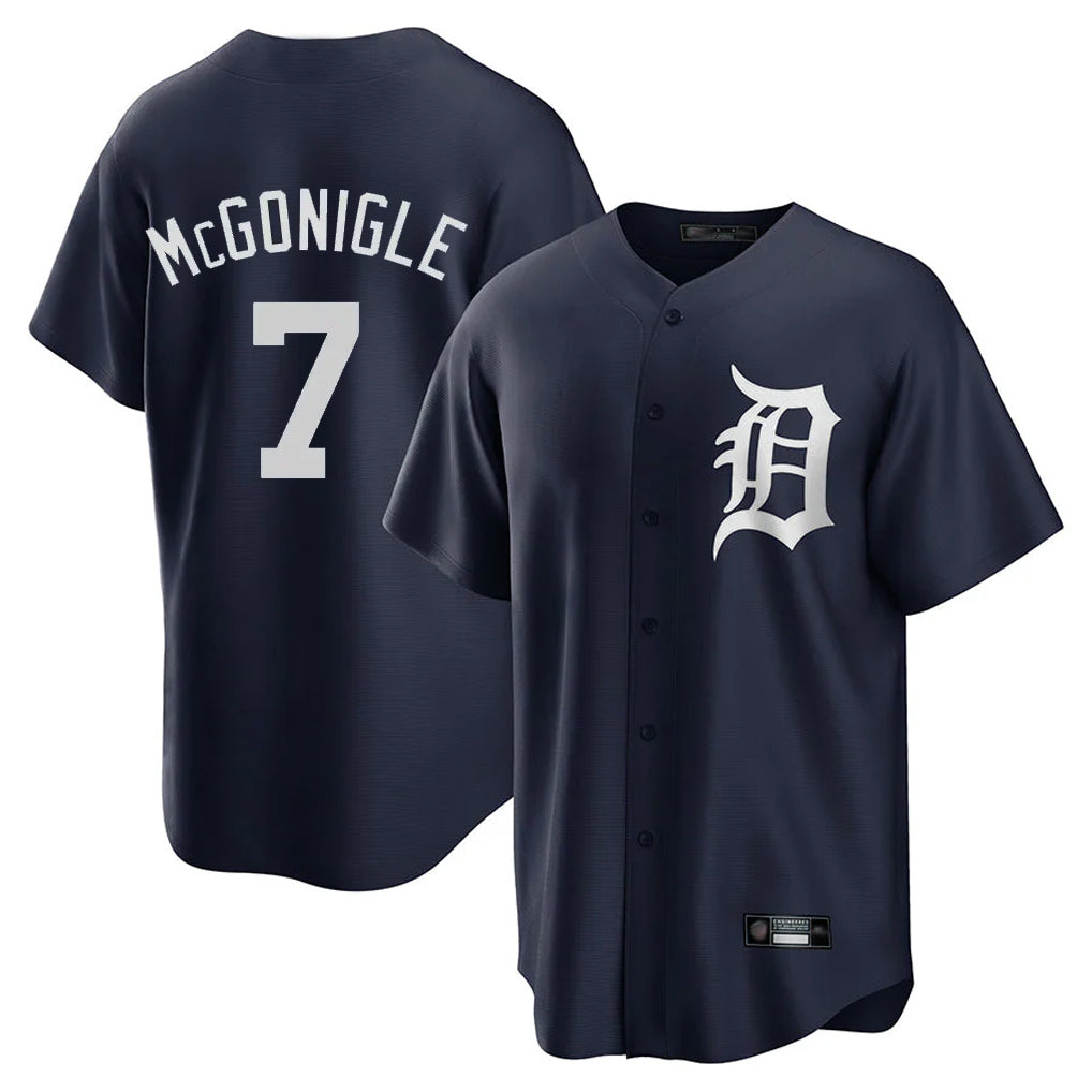 Punc D.Tigers #7 Kevin McGonigle Player Navy Game Home Stitched Jerseys