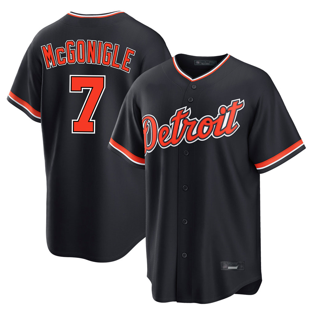 Punc D.Tigers #7 Kevin McGonigle Player Navy Home Game Stitched Jersey