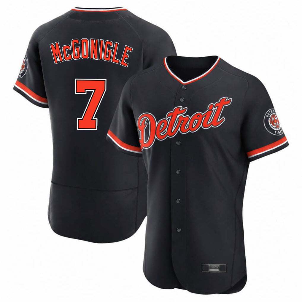 Punc D.Tigers #7 Kevin McGonigle Player Navy Limited Elite Home Game Stitched Jerseys