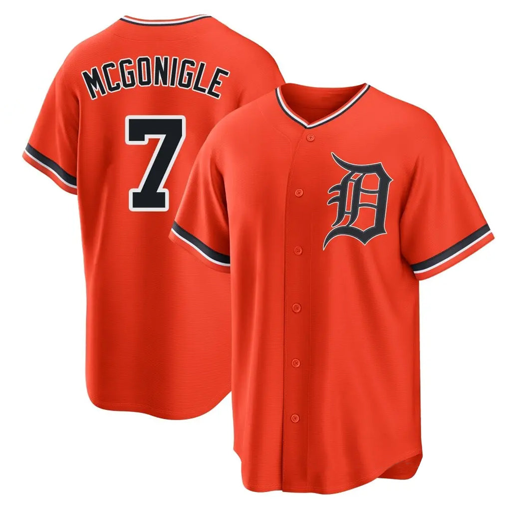 Punc D.Tigers #7 Kevin McGonigle Player Orange Home Game Stitched Jerseys