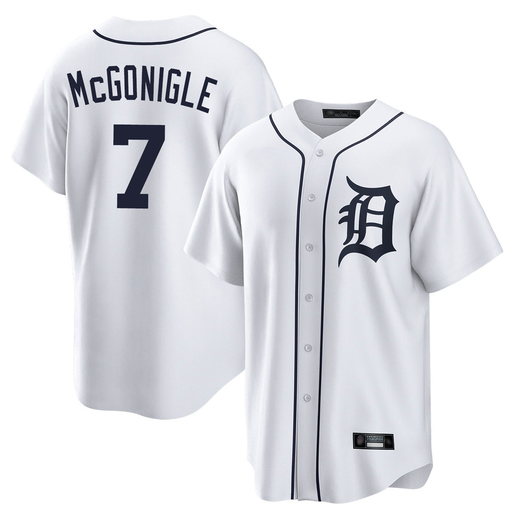 Punc D.Tigers #7 Kevin McGonigle Player White Home Game Stitched Jerseys
