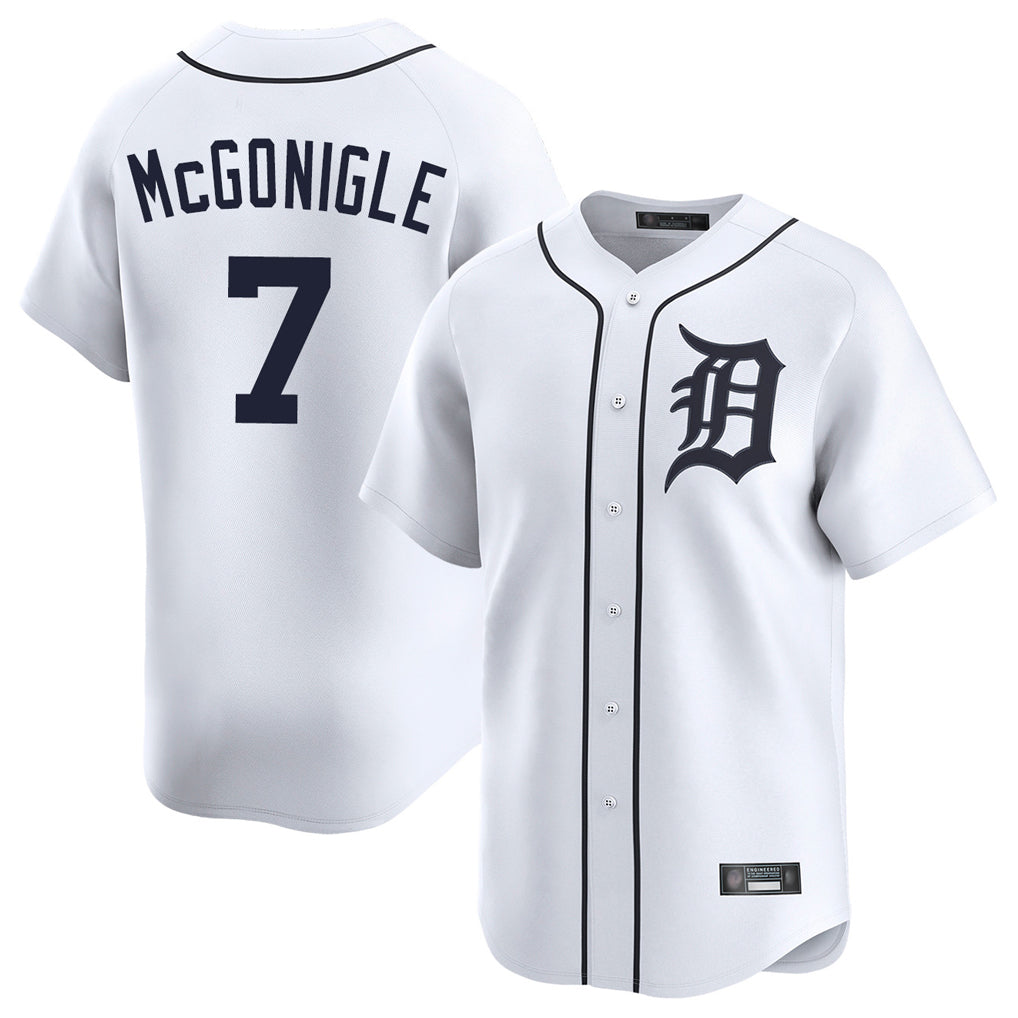 Punc D.Tigers #7 Kevin McGonigle Player White Home Limited Stitched Jerseys