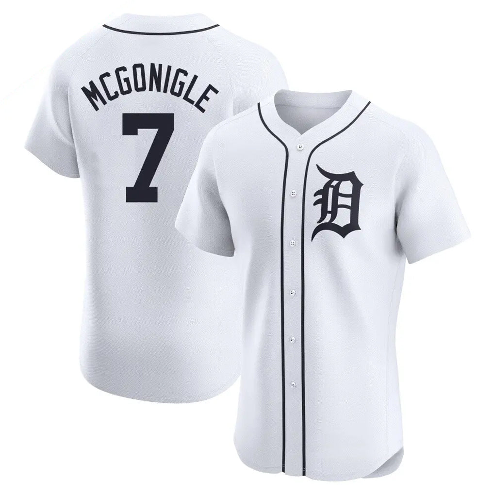 Punc D.Tigers #7 Kevin McGonigle Player White Limited Elite Home Stitched Jerseys
