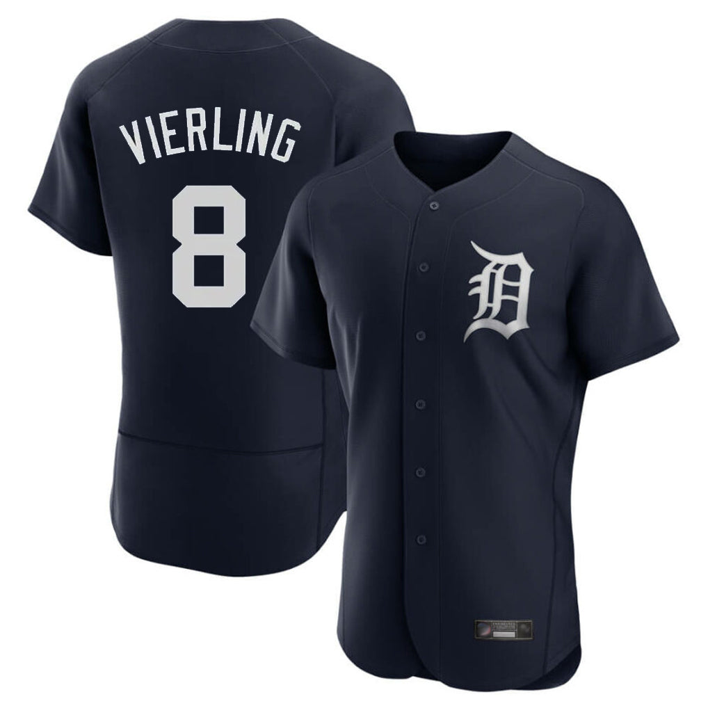 Punc D.Tigers #8 Matt Vierling Player Navy Limited Elite Home Stitched Jerseys