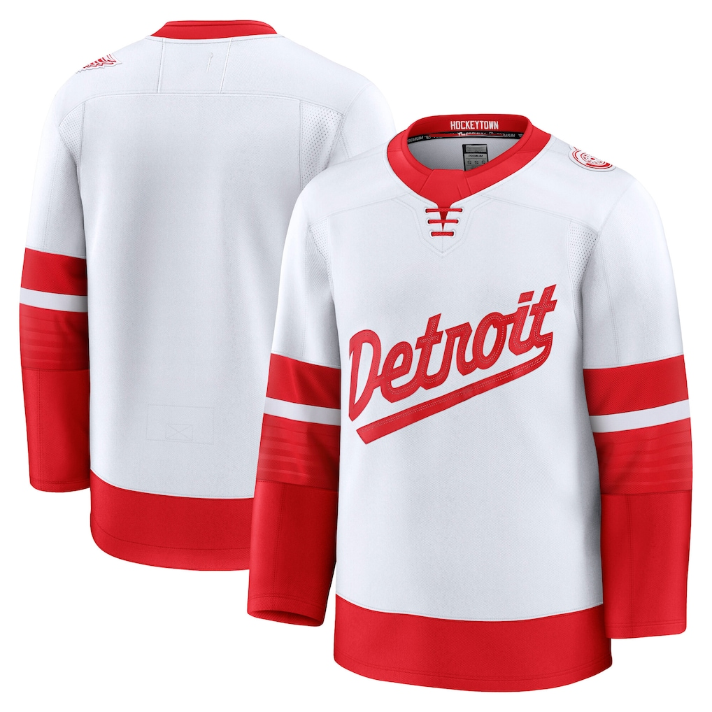 Punc D.Red wings White 2025 Stadium Series Premium Jerseys