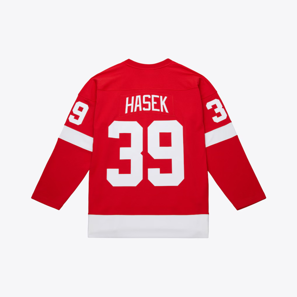 Punc D.Red wings #39 Dominik Hasek Mitchell & Ness Red 2007-08 Power Play Jerseys