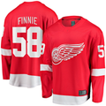 Punc D.Red wings #58 Emmitt Finnie Red Home Breakaway Jerseys