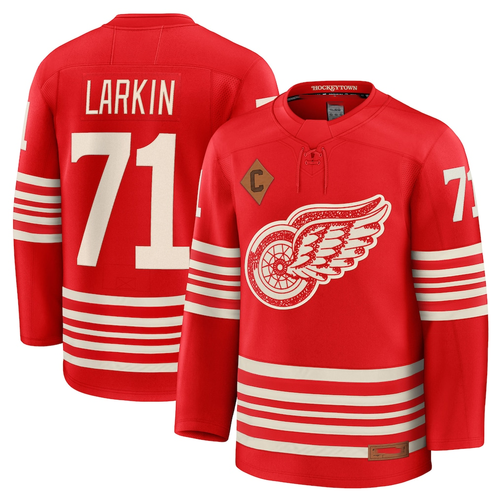 Punc D.Red wings #71 Dylan Larkin Red Centennial Premium Player Jerseys